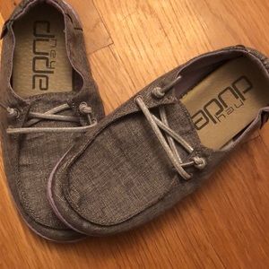Hey Dudes girls size 13 silver/purple